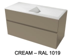 Meuble avec vasque Solid-Surface, finition bois ou couleurs, deux tiroirs à onglet, Largeur 100, 120 et 140 cm, P. 45 cm, Hauteur 56 cm, Stock disponible, LIVRAISON OFFERTE